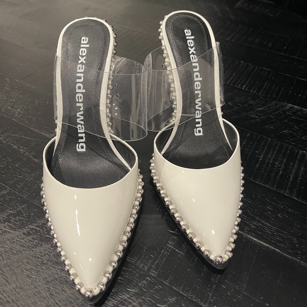 Alexander Wang White Rina Studded Pvc Pumps Size 37